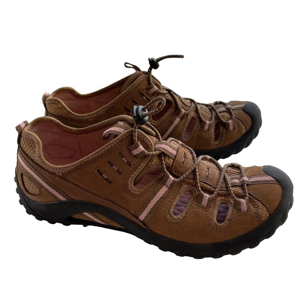 Clark's Privo Walking Hiking Sandals Shoes Brown and Pink Women's Size 7M